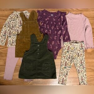 Girls 18M Outfit Bundle 7pc Overalls Dress Set Little Co Carter’s Old Navy